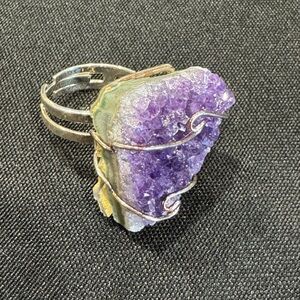 Purple Amethyst Adjustable Ring